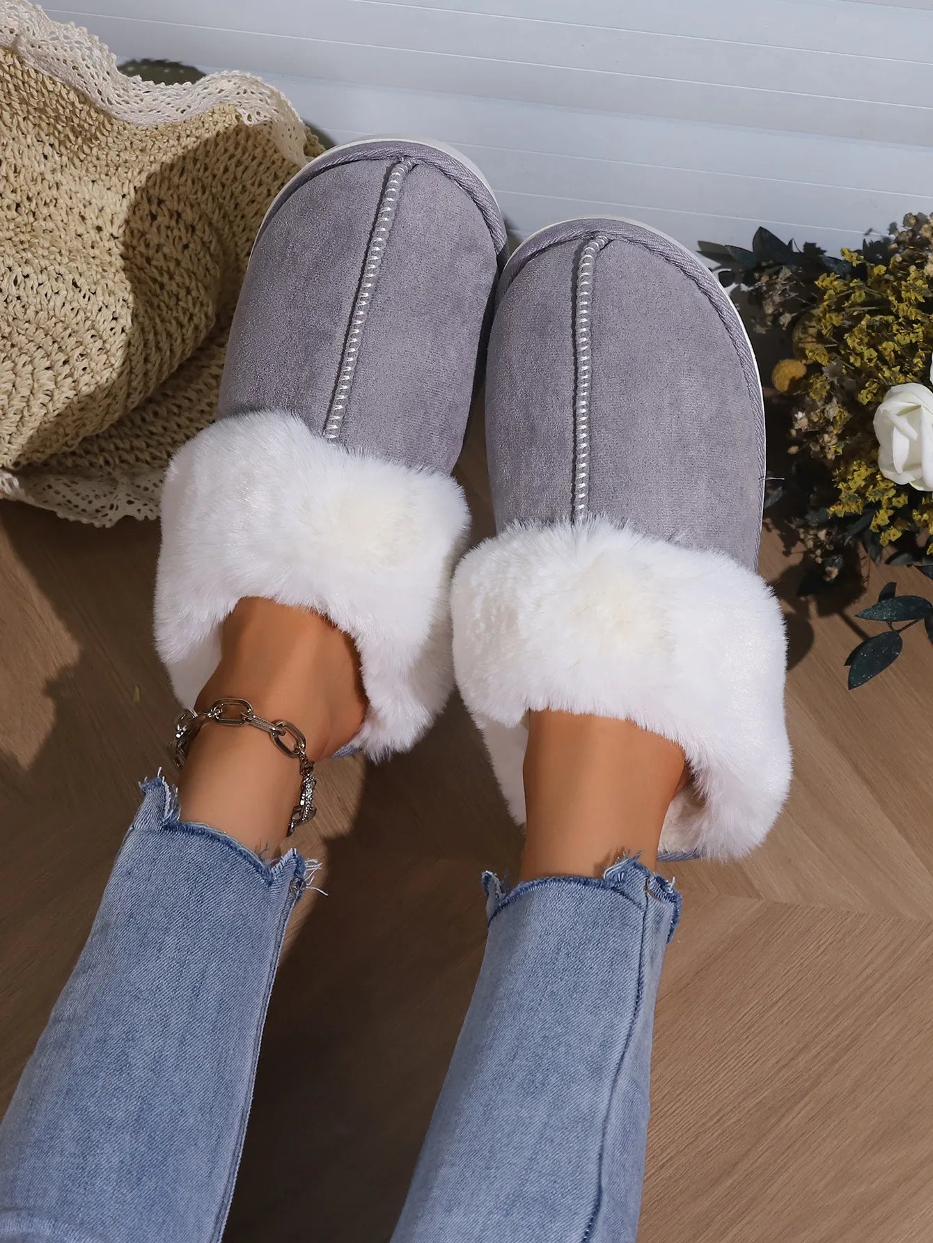 Warm Winter | Luxe Warme Unisex Pantoffels met Bontvoering
