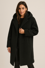 ZAAN Original | Elegante Lange Teddy Damesjas met Capuchon