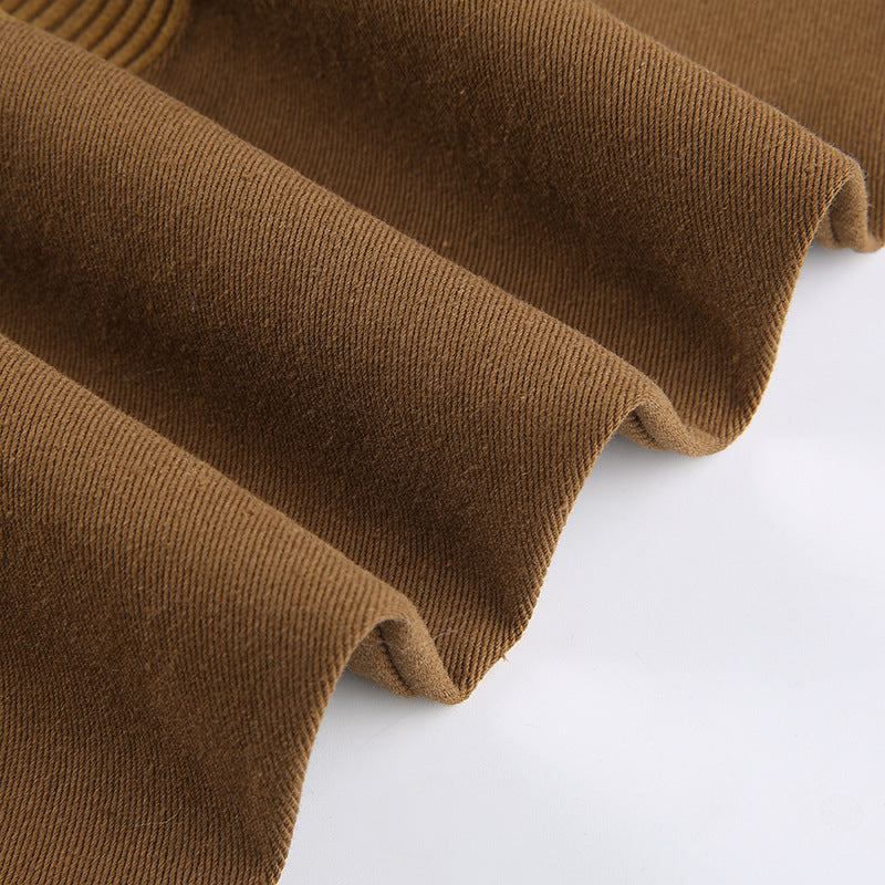 Lucía Van Montrel | Corduroy Straight-Leg Broek met Vouwdetail