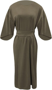 Claudine Elegant | Luxe Midi-Jurk met Ceintuur