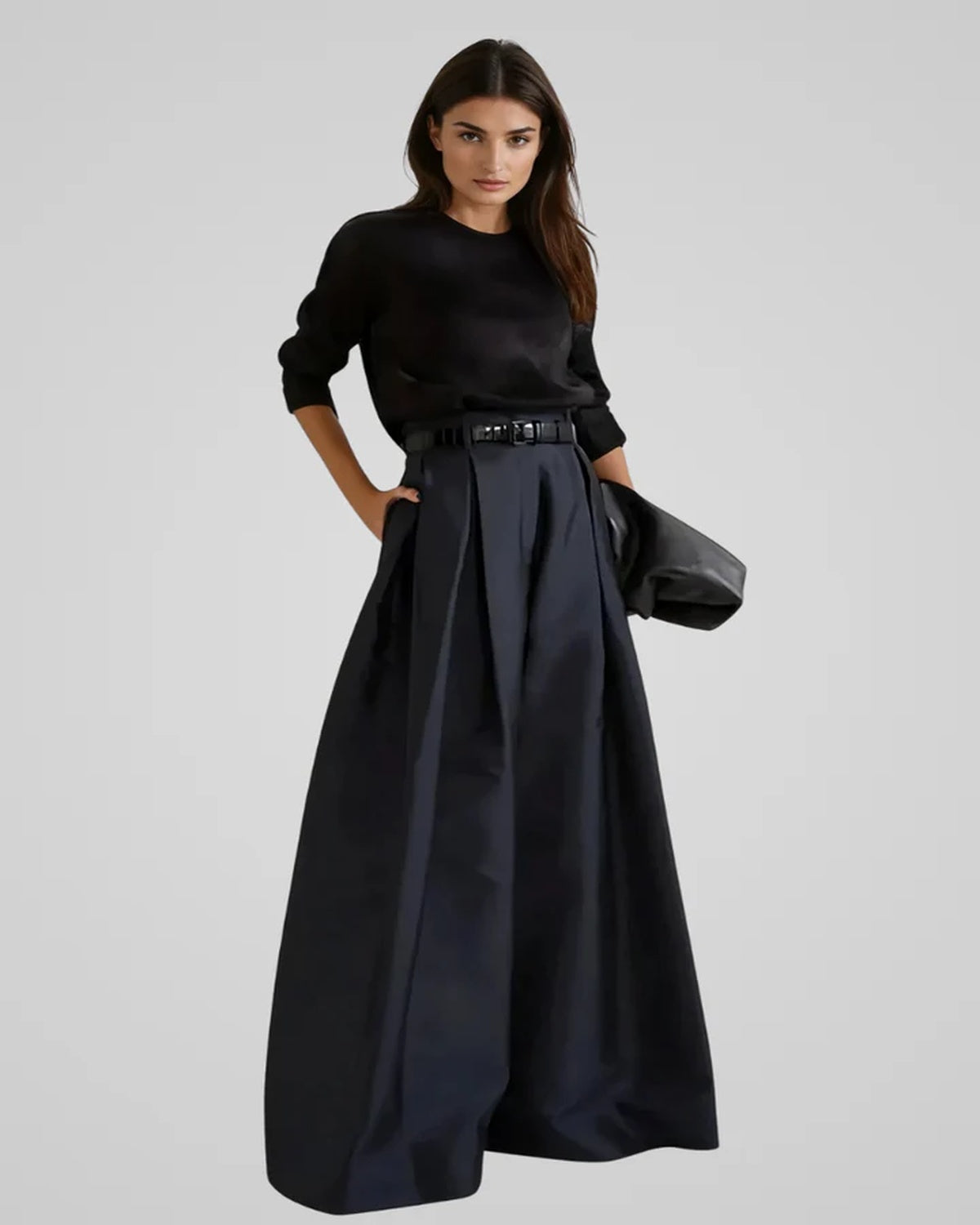 Adele Parisienne | Luxe Maxi-Rok met Hoge Taille