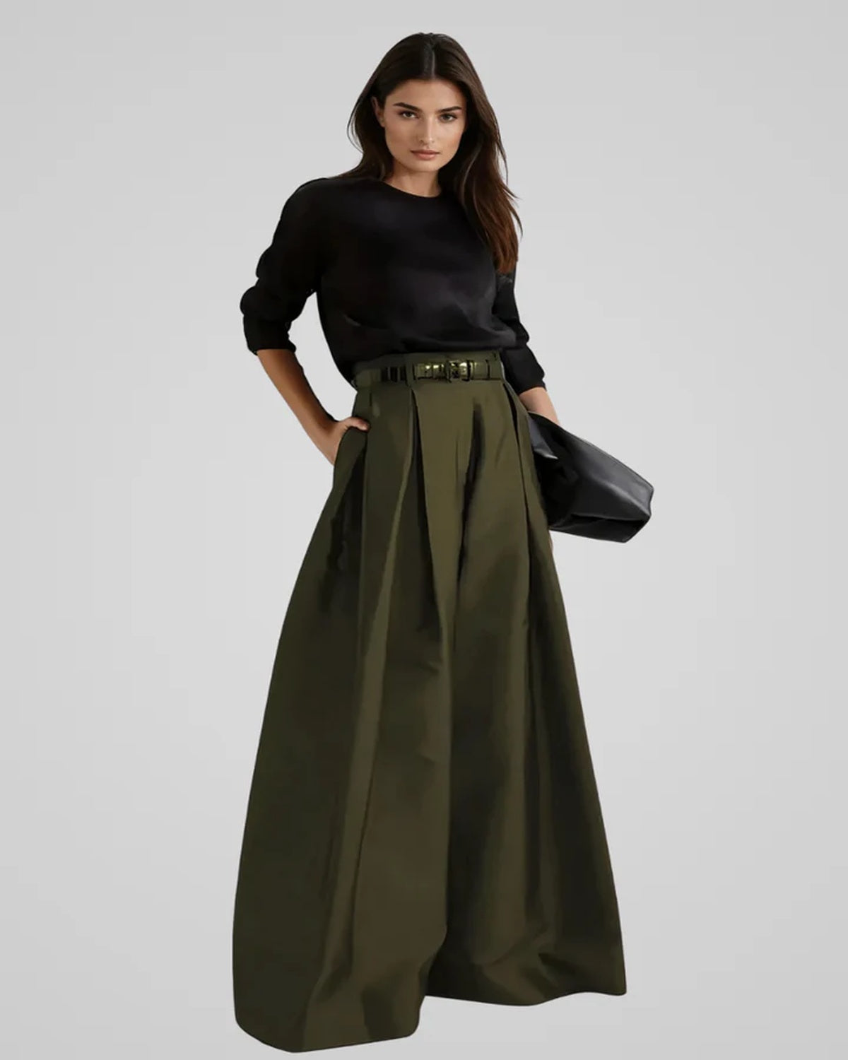 Adele Parisienne | Luxe Maxi-Rok met Hoge Taille