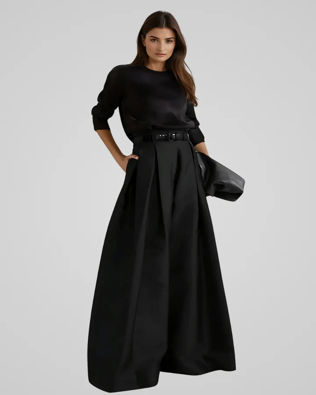 Adele Parisienne | Luxe Maxi-Rok met Hoge Taille