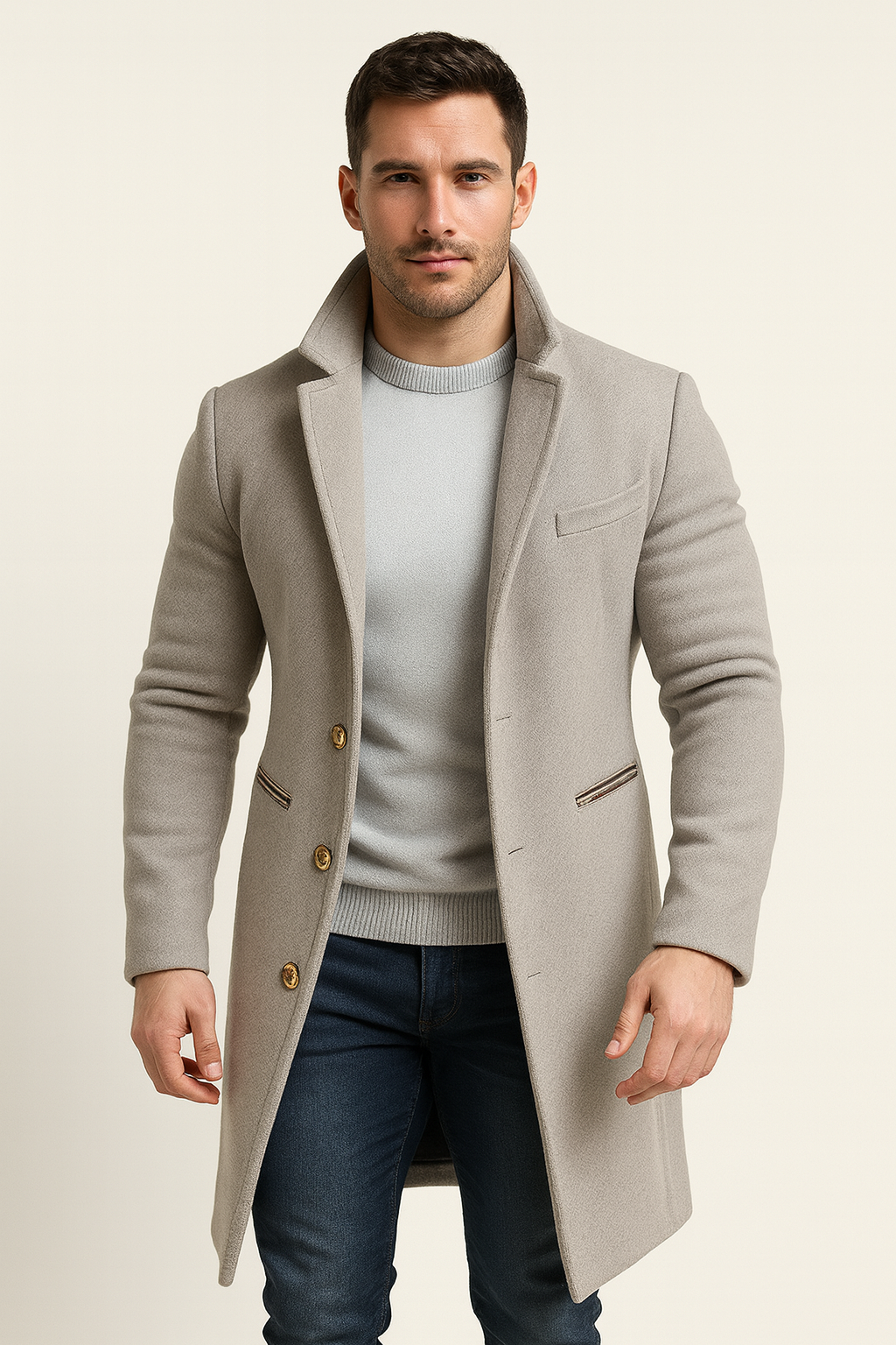 Adrien Beaumont | Luxe Heren Trenchcoat met Tijdloze Elegantie