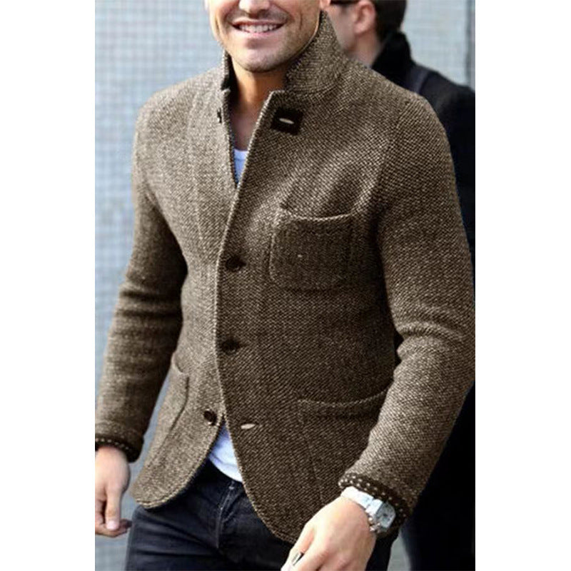 Alessandro Verdetti | Luxe Heren Strickblazer in Nachtblauw