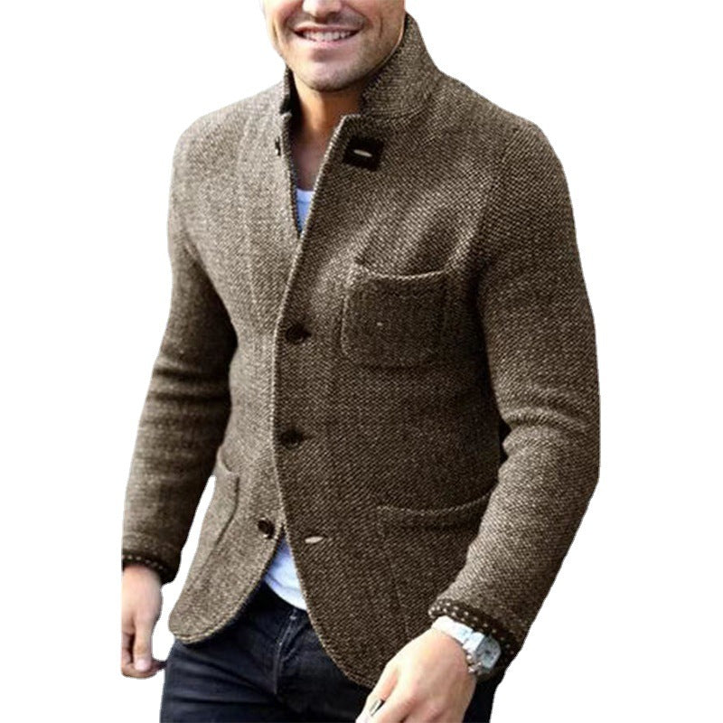 Alessandro Verdetti | Luxe Heren Strickblazer in Nachtblauw