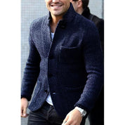 Alessandro Verdetti | Luxe Heren Strickblazer in Nachtblauw