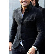 Alessandro Verdetti | Luxe Heren Strickblazer in Nachtblauw