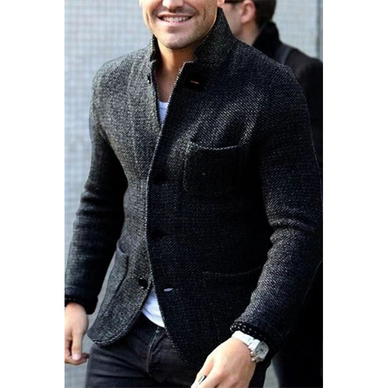 Alessandro Verdetti | Luxe Heren Strickblazer in Nachtblauw