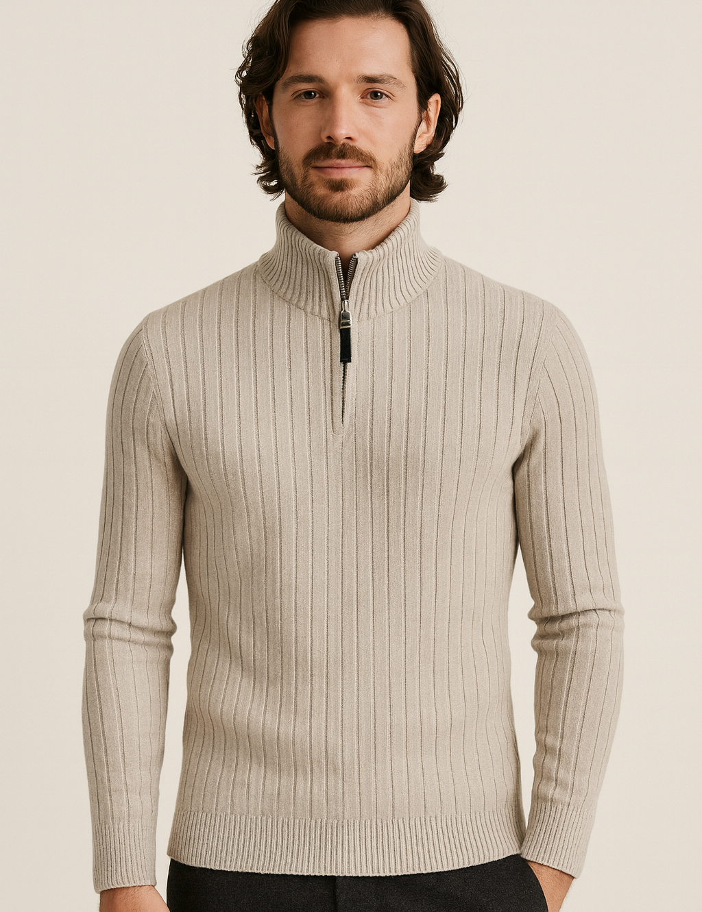 Alessandro_Vermeulen_Luxe_Heren_Trui_met_Half-Rits_en_Hoge_Kraag_Beige.png