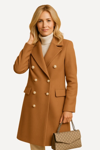 Aurelia Duval | Luxe Lange Winterjas met Verfijnde Pasvorm