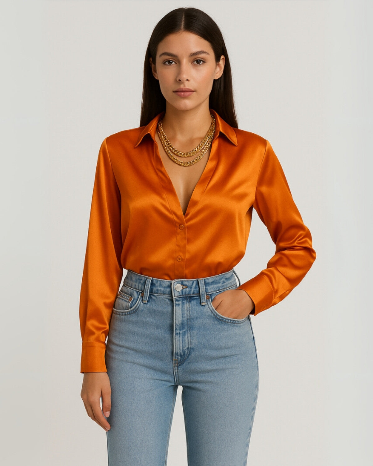 Aurelia Valente | Satijnen Blouse met Tijdloze Klasse