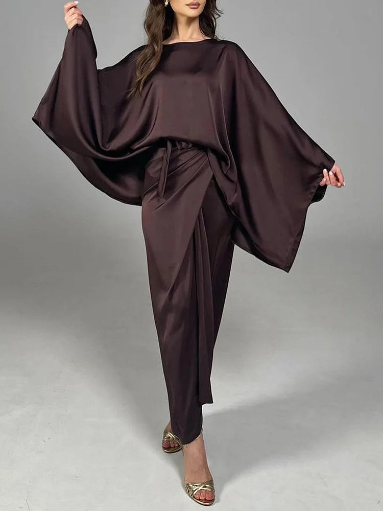 Aveline Moreau | Luxe Satijnen Drapejurk