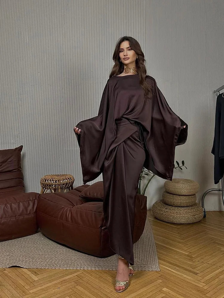 Aveline Moreau | Luxe Satijnen Drapejurk