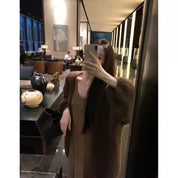 Ayla Nawaga | Effen Gebreide Cardigan – Champagne, Koffie & Grijs