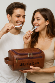 Luxe Leren Toilettas (Reizen, Unisex)