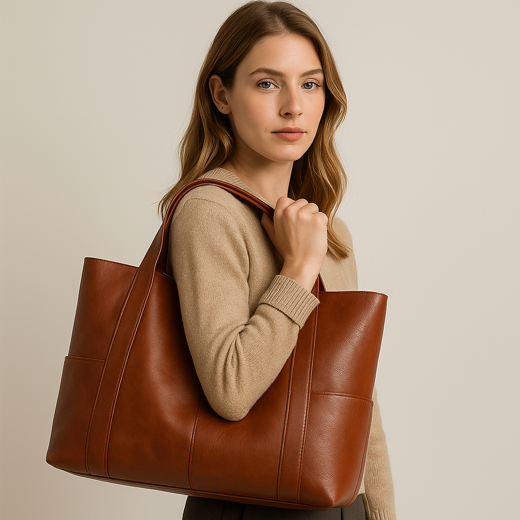 Elora | Luxe Bruine Leren Dames Tas