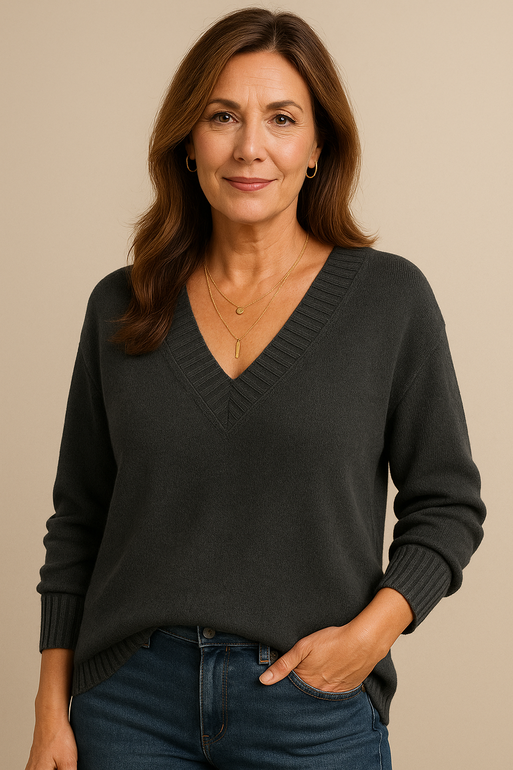 ZAAN Original | Luxe Kasjmier Dames Pullover met V-hals