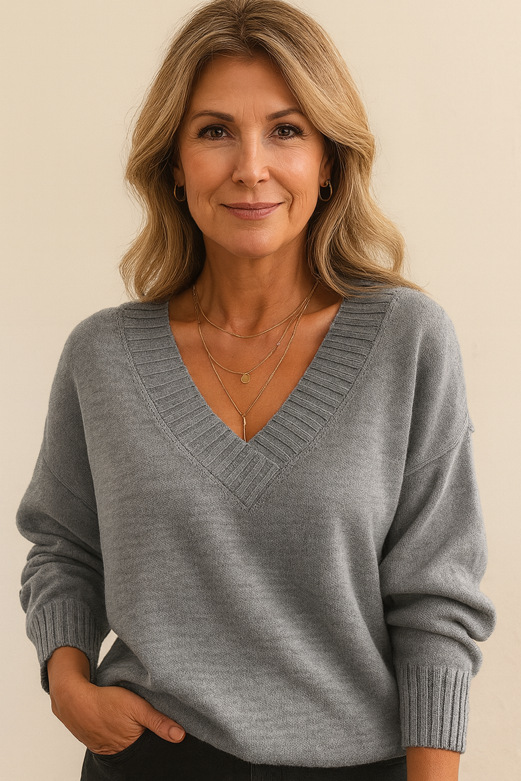 ZAAN Original | Luxe Kasjmier Dames Pullover met V-hals