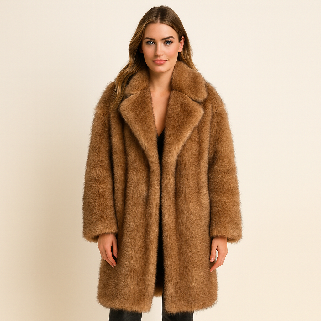 Élodie Blanche | Luxe Faux Fur Jacket met Structuurmouwen