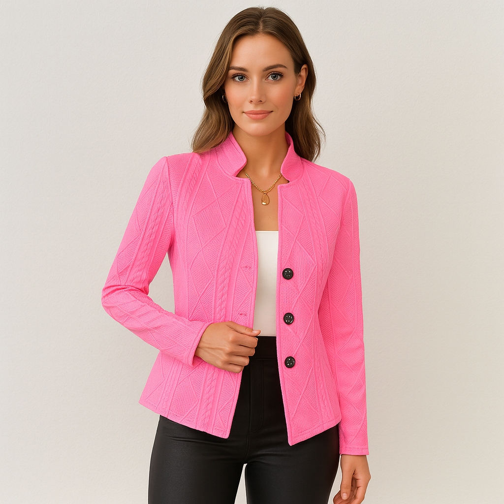 Odile Élégance | Getailleerde Blazer met Staande Kraag en Knoopsluiting
