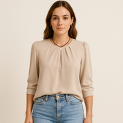 Valentina DeLuca | Luxe geplooide satijnen blouse voor dames