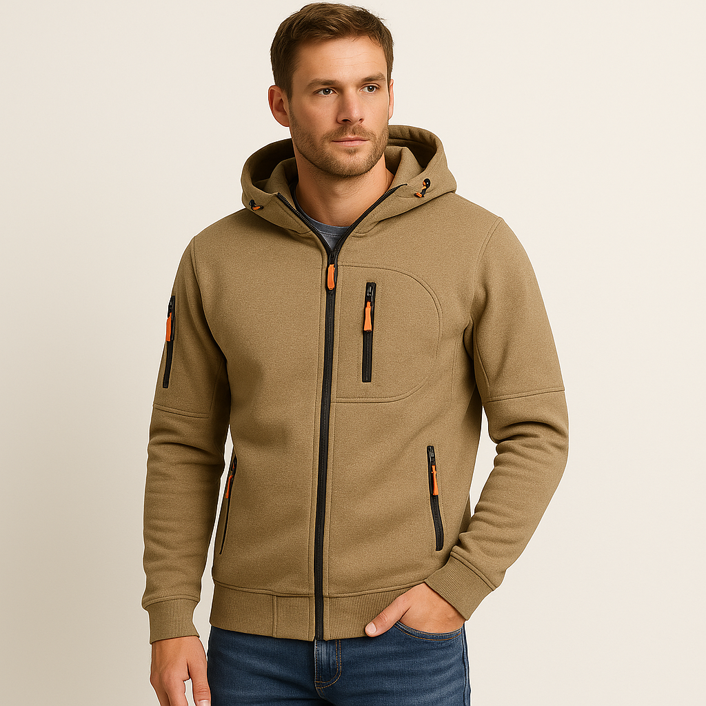 Matteo Dubois | Luxe Herenjas met Capuchon en Rits