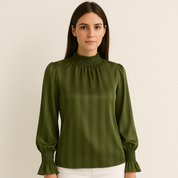 Sasha Krijnen | Satijnen Damesblouse met Shirred Details