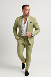 Matteo Firenze | Tweedelig Slim Fit Linnen Pak voor Heren