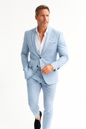Matteo Firenze | Tweedelig Slim Fit Linnen Pak voor Heren