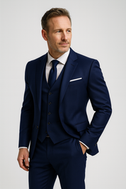 Giovanni Rossi | Driedelig Herenpak met Gilet in Premium Wolmix