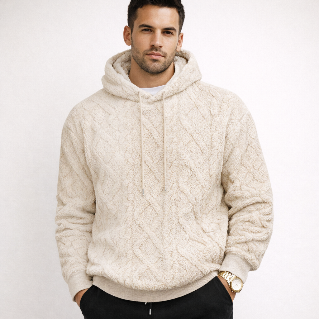 Ethan Frost | Heren Gebreide Fleece Hoodie