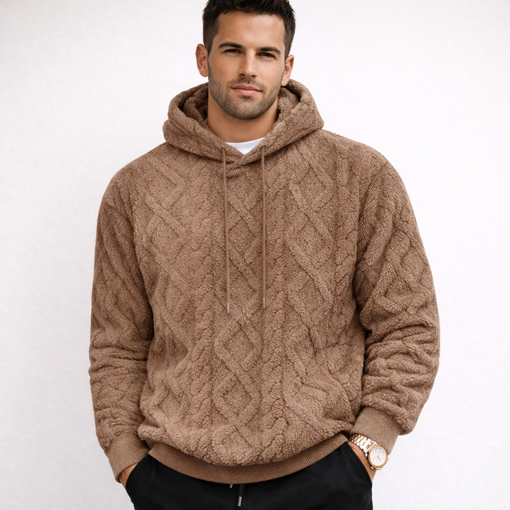 Ethan Frost | Heren Gebreide Fleece Hoodie