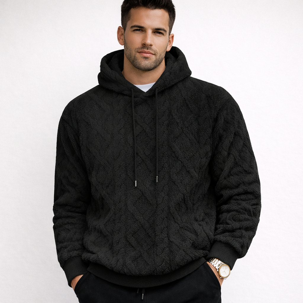 Ethan Frost | Heren Gebreide Fleece Hoodie