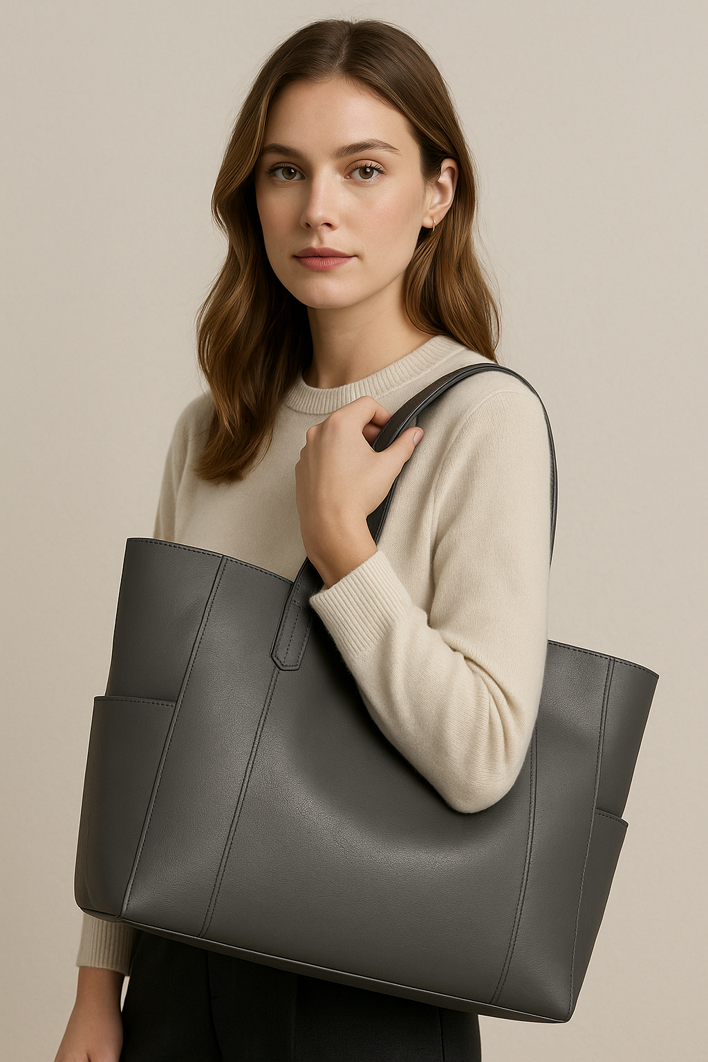 Elora | Luxe Bruine Leren Dames Tas