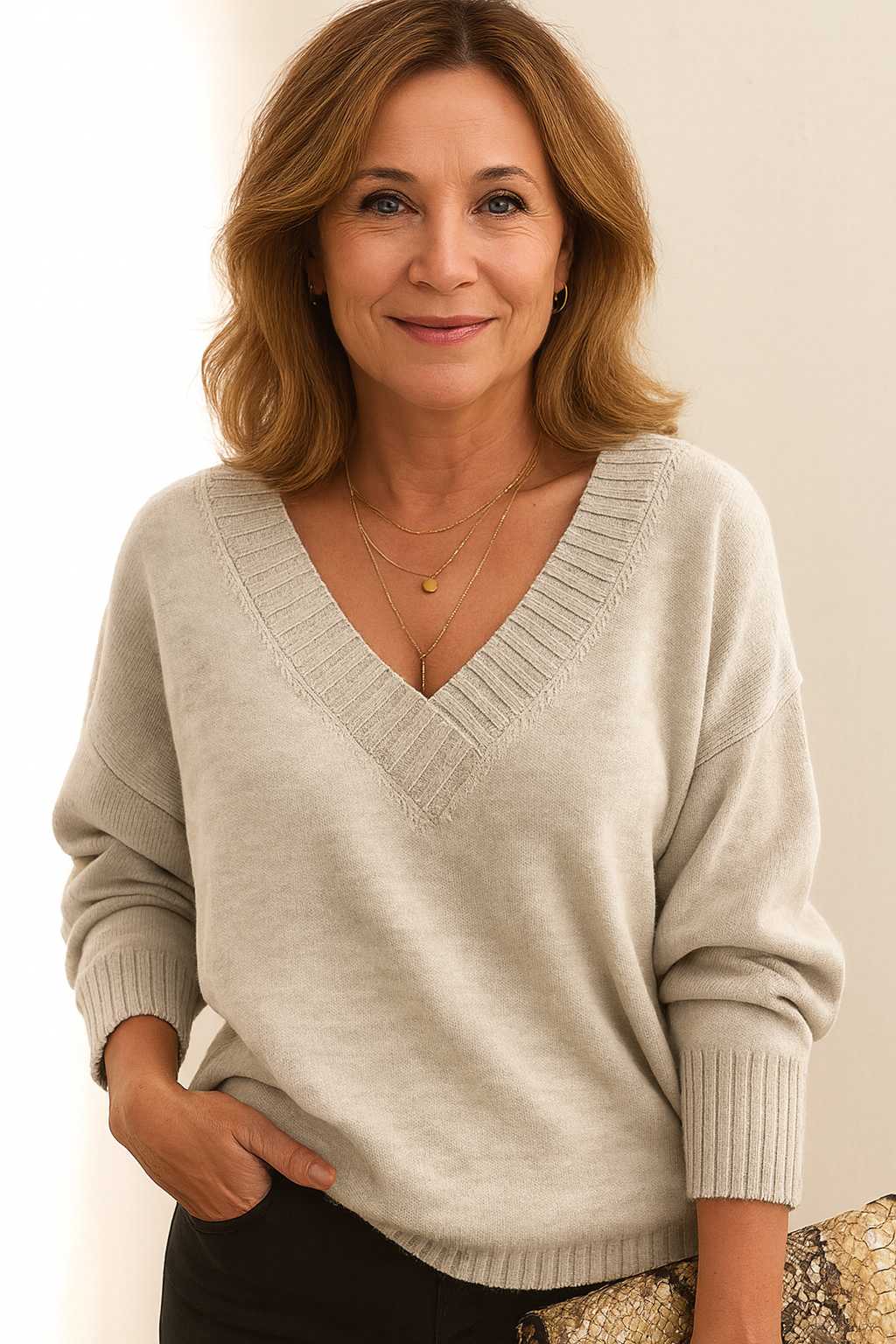 ZAAN Original | Luxe Kasjmier Dames Pullover met V-hals