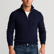Laurent de Vries | Luxe Heren Half-Zip Trui met Hoge Kraag
