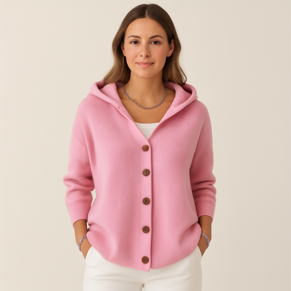 Lina Mori | Casual Katoenen Cardigan met Knopen