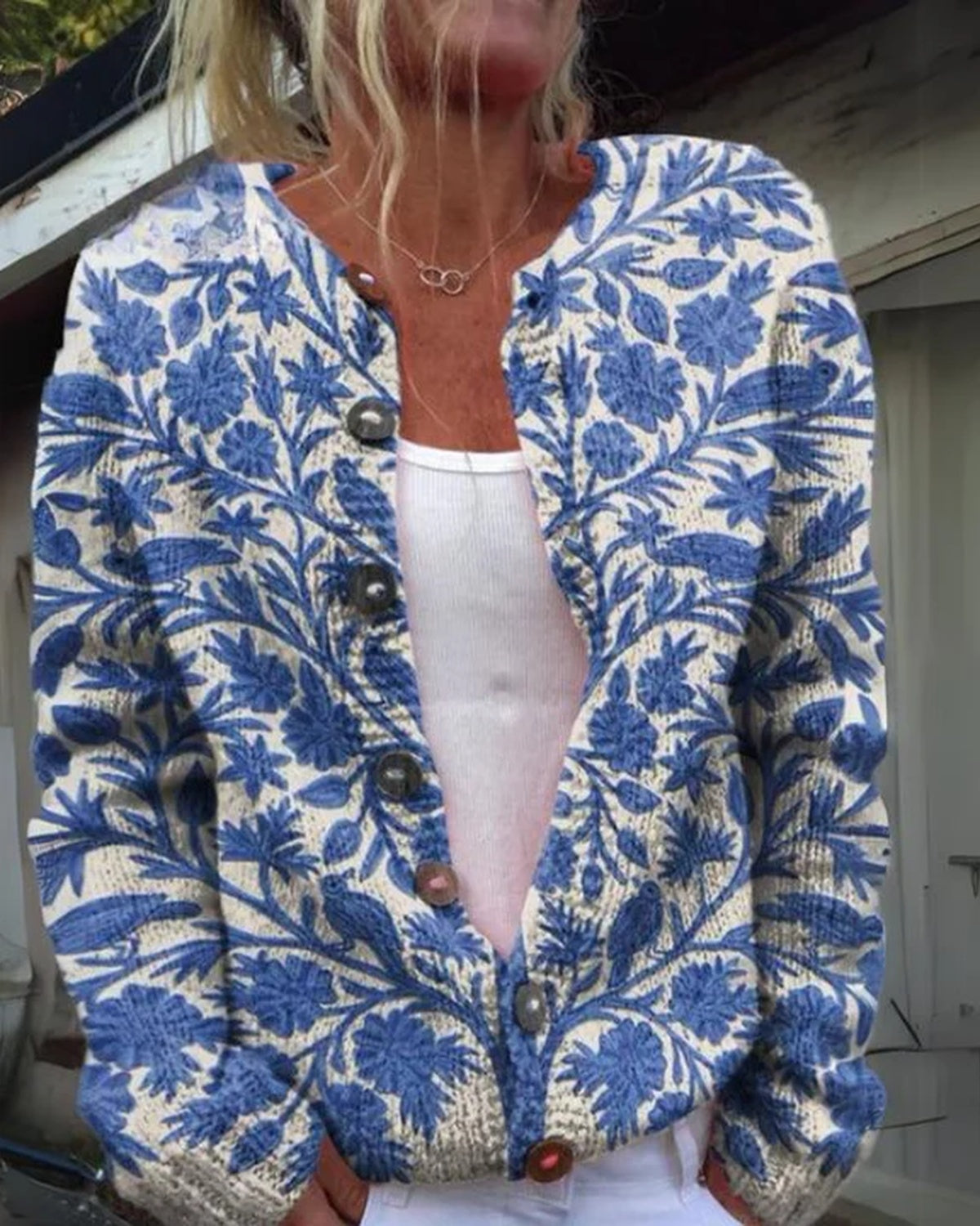 Clara Fontenay | Cardigan met gebloemd breisel