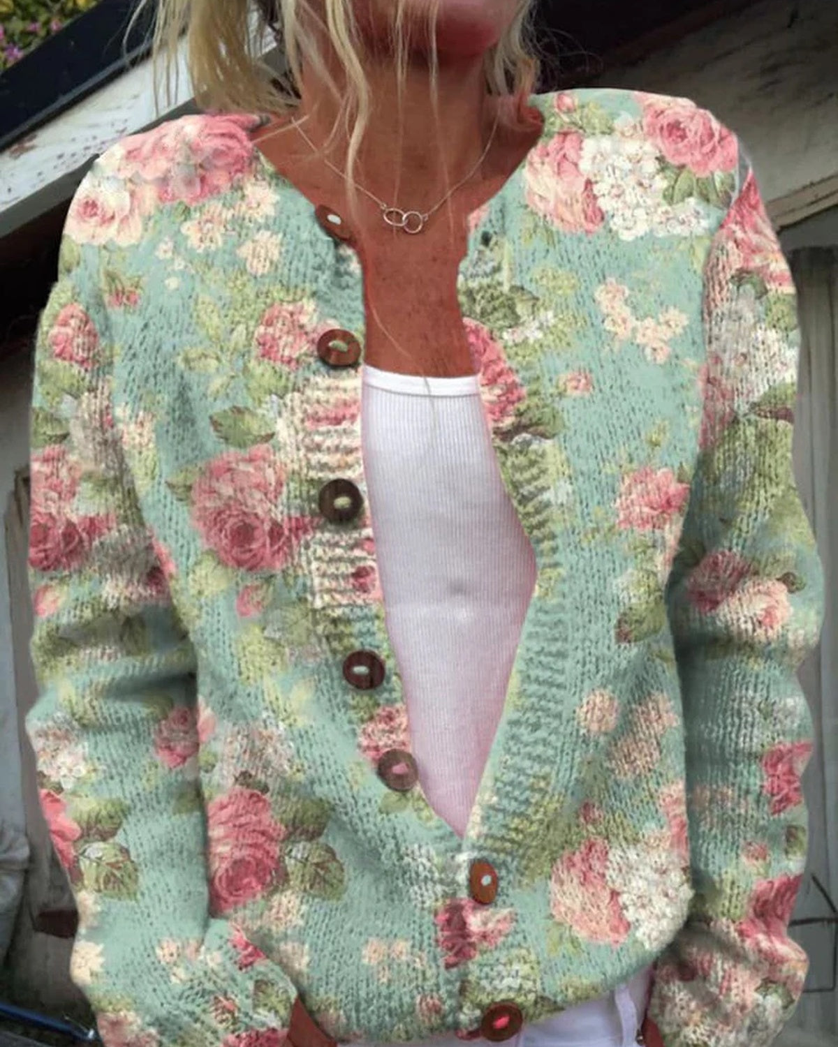 Clara Fontenay | Cardigan met gebloemd breisel