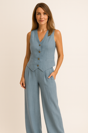 Clara Jansen | Tweedelige Zomers Set van Katoen & Linnen