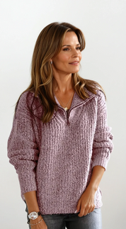 ZAAN Original | Luxe V-hals Trui met Ritsdetail