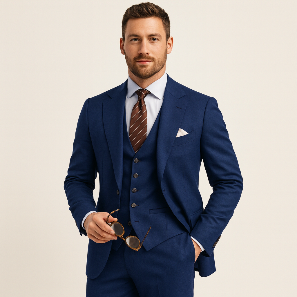 Edgar Beaumont | Luxe Heren Driedelig Pak met Tijdloze Klasse