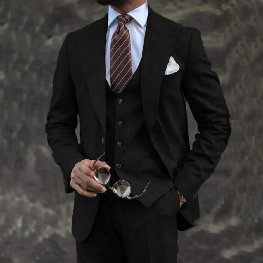 Edgar Beaumont | Luxe Heren Driedelig Pak met Tijdloze Klasse