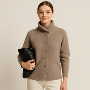 Elena Bellucci | Luxe Wollen Trui met Col & Knoopsluiting