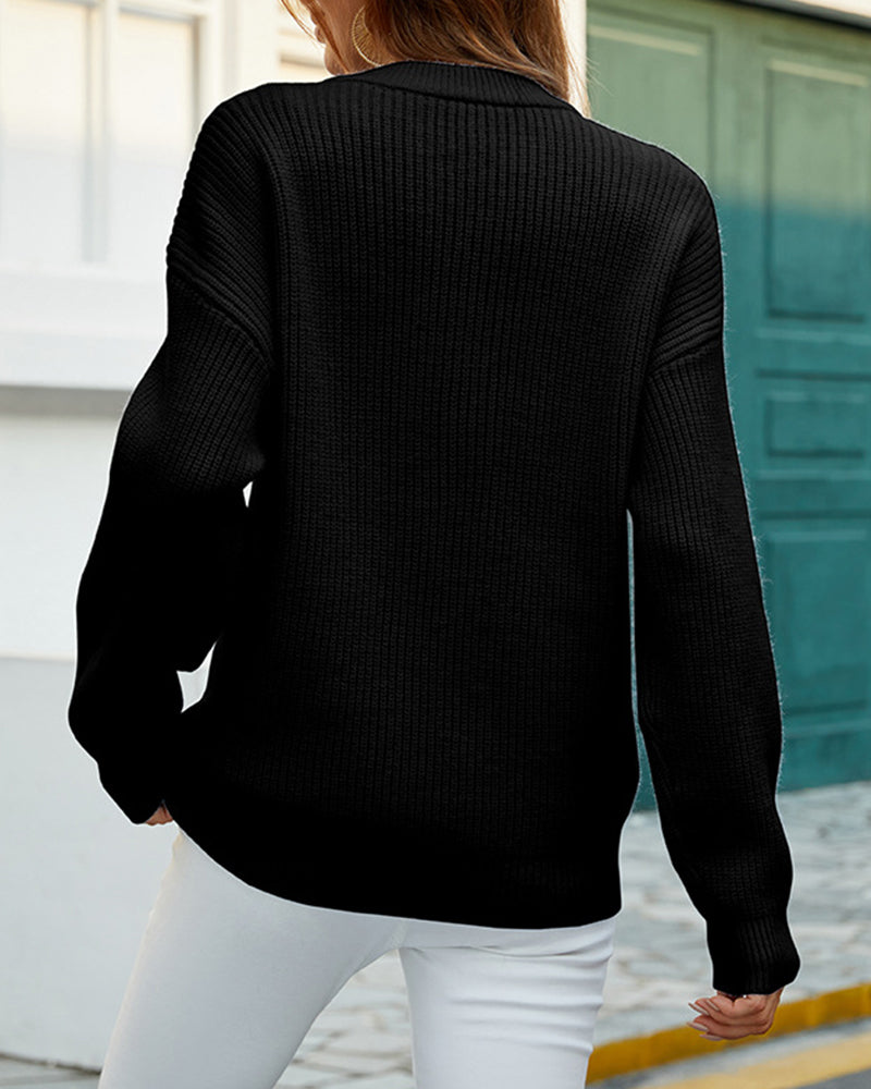 Elisa Moreau | Casual Losvallende Trui met Knopen