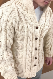 Enzo Martelli | Warme gebreide cardigan met kabelpatroon