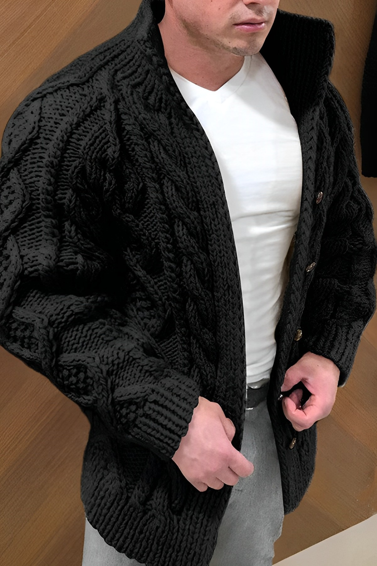 Enzo Martelli | Warme gebreide cardigan met kabelpatroon