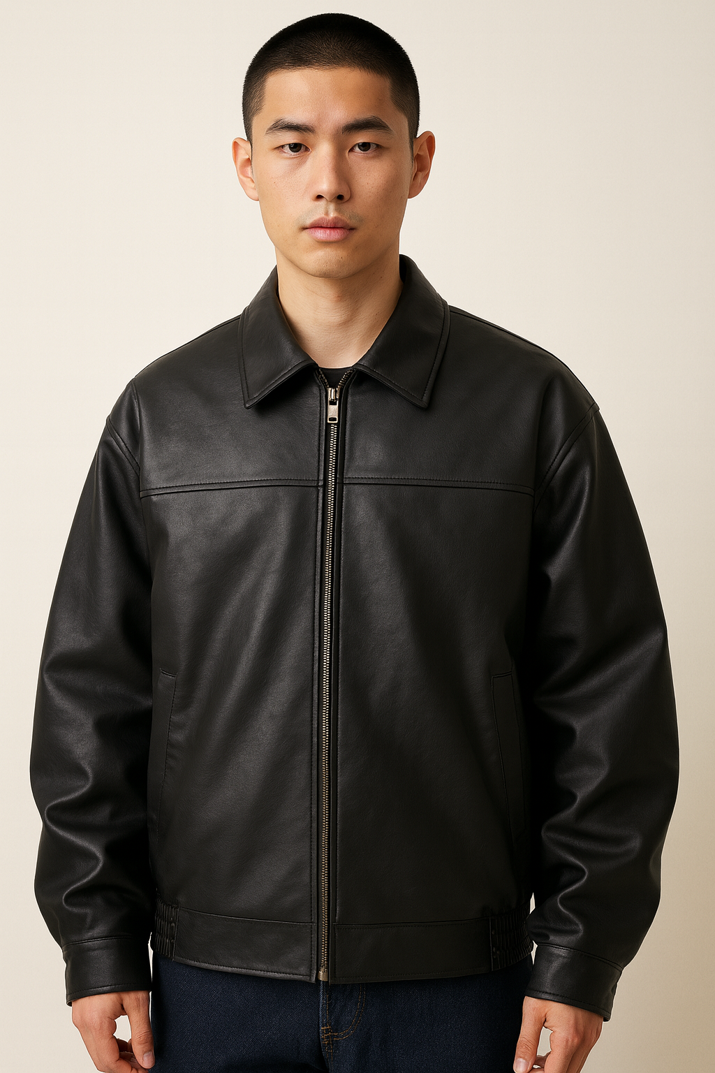 Henri Bellini | Heren PU-Leren Jas met Loose Fit