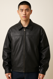 Henri Bellini | Heren PU-Leren Jas met Loose Fit